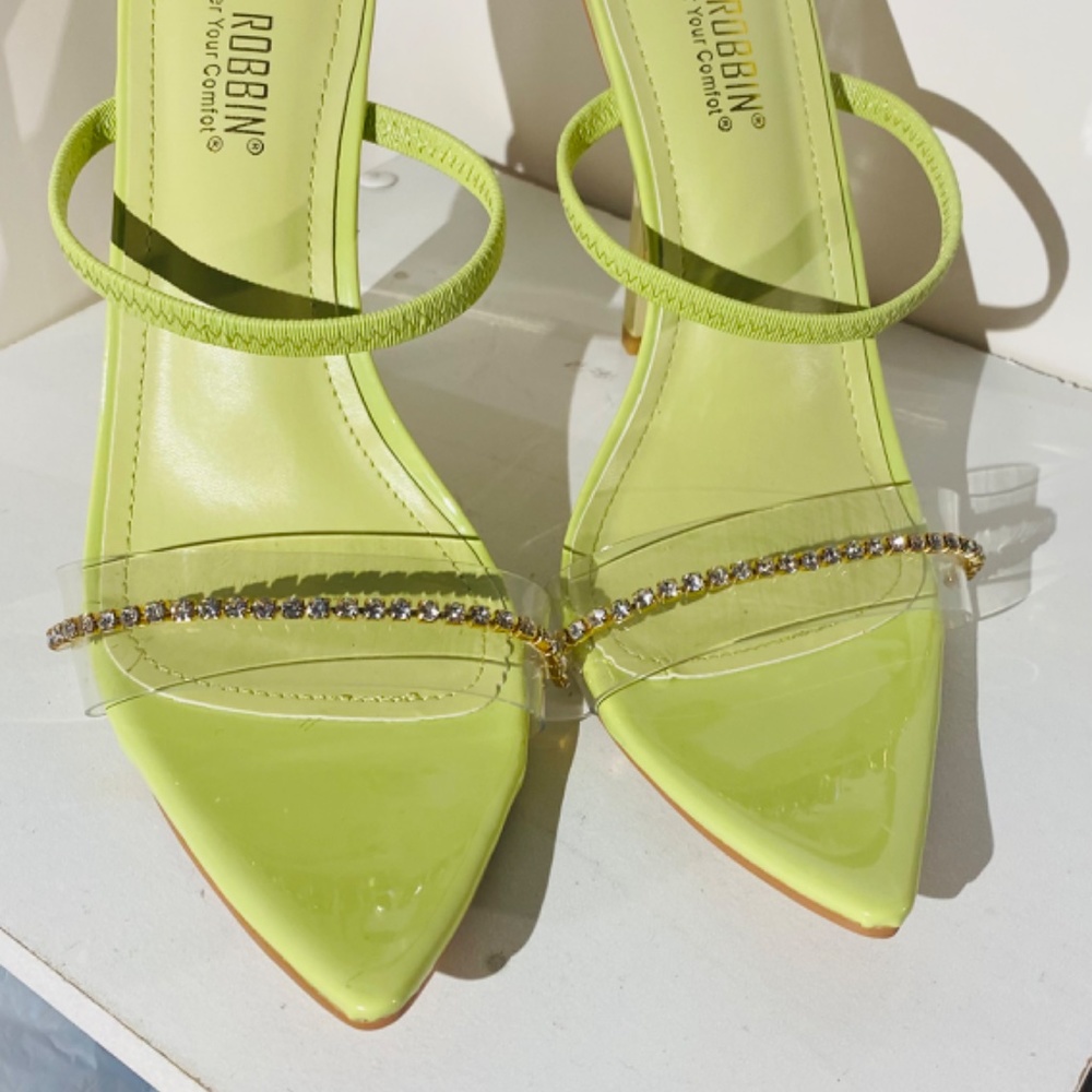 Green fashion heels